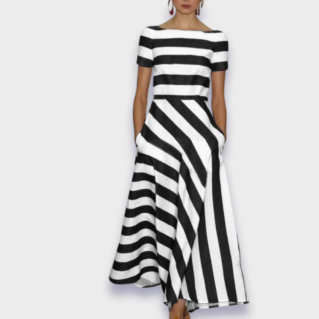 Gabriella Budapest | Pitkä raidallinen mekko, käsintehty