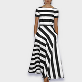 Gabriella Budapest | Pitkä raidallinen mekko, käsintehty