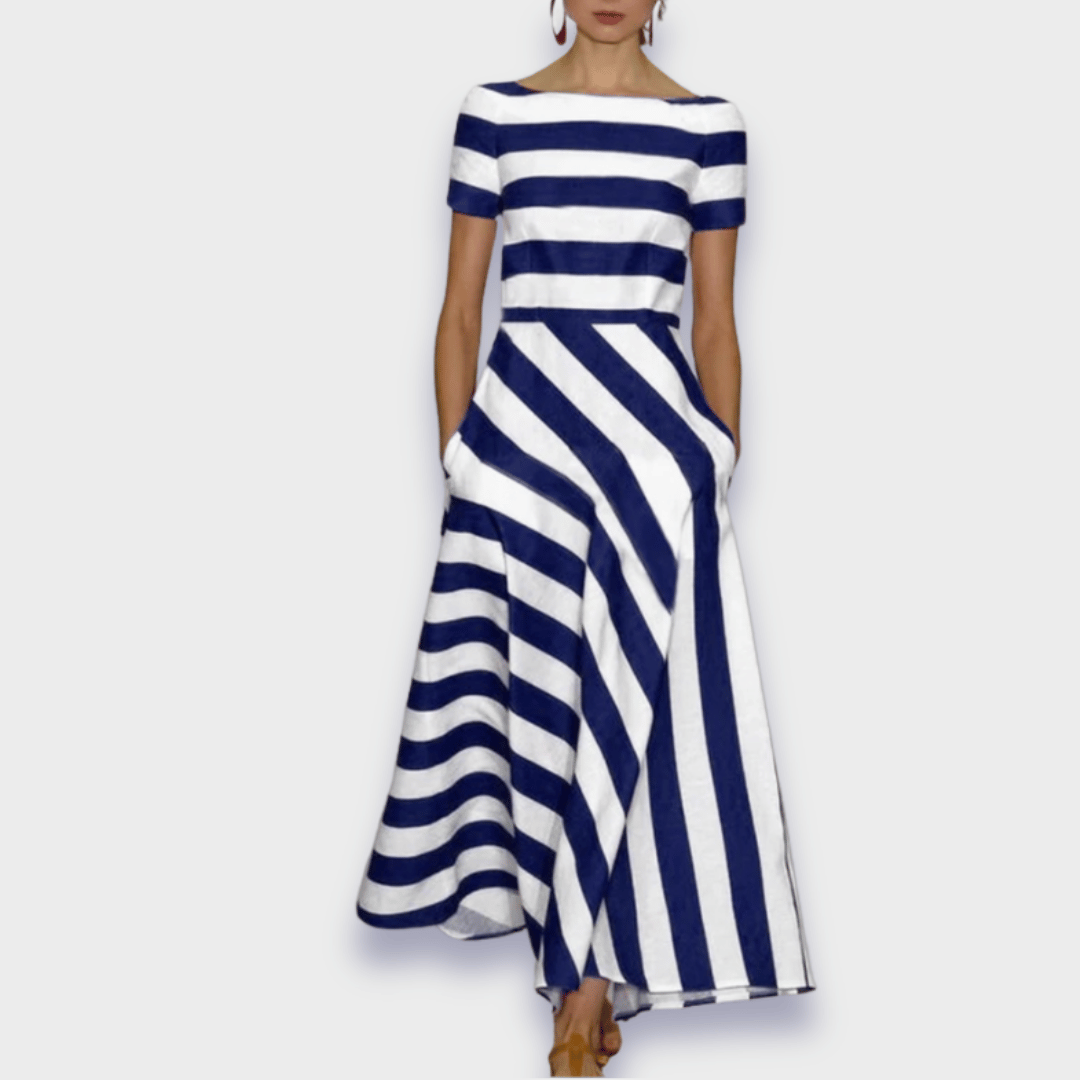 Gabriella Budapest | Pitkä raidallinen mekko, käsintehty