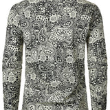 Pitkähihaista puuvillapaitaa vintage paisley -kuviolla miehille