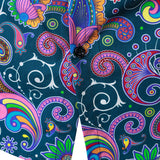 Miesten pitkähihaista puuvillapaitaa vintage paisley-kuviolla 70-luvulta