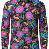 Pitkähihaista puuvillapaitaa vintage paisley -kuvioilla miehille