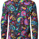 Pitkähihaista puuvillapaitaa vintage paisley -kuvioilla miehille