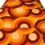 Retro oranssi pitkähihaisen paidan napit 70-luvulta miehille, vintage geometrinen kuvio