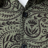 Pitkähihainen paita hengittävästä puuvillasta, retro paisley-kuviolla miehille
