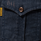 Pitkähihainen rento vintage-puuvillapaita miehille denim-taskulla