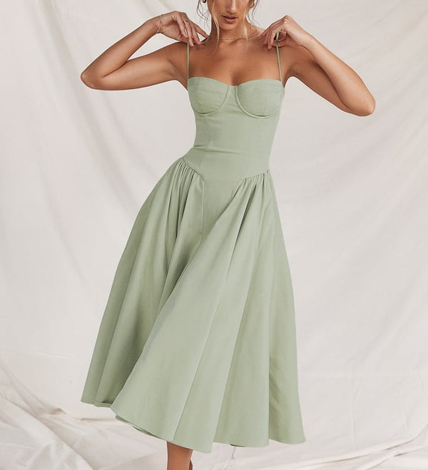 Gabriella Budapest | Olkaimeton midi-pituinen bustier-mekko