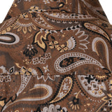 Pitkähiha, hengittävä ruskea puuvillapaita retro paisley-kuviolla miehille