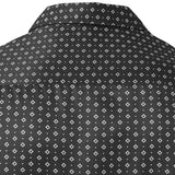 Musta pitkähihaine paita retro geometrisella kuviolla miehille