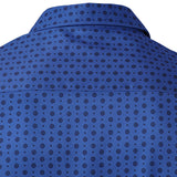 Sininen pitkähihaisen paidan retro geometrisella kuviolla miehille