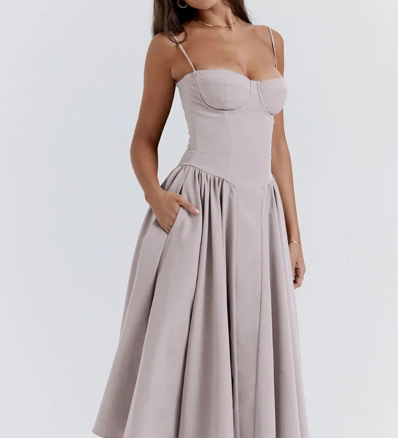 Gabriella Budapest | Olkaimeton midi-pituinen bustier-mekko