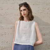 Gabriella Budapest | Epäsymmetrinen pellavacrop-top