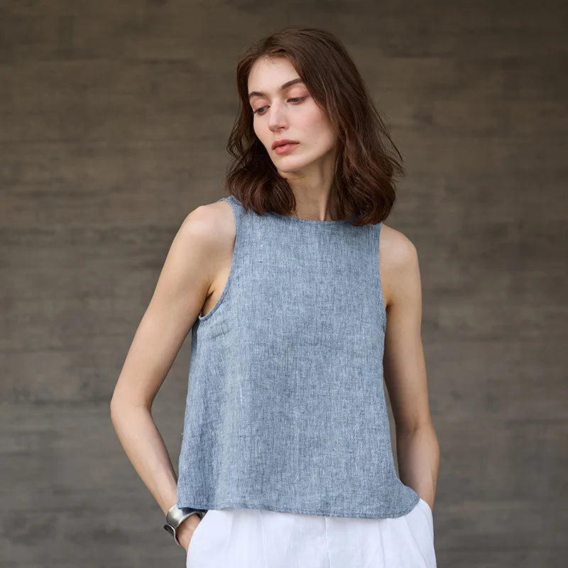 Gabriella Budapest | Käännettävä chambray-kangasliivi