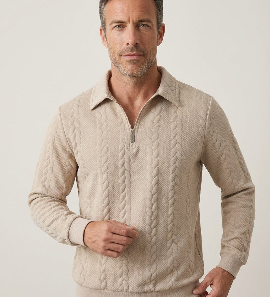 Álvaro - Teksturoitu Jersey Polo