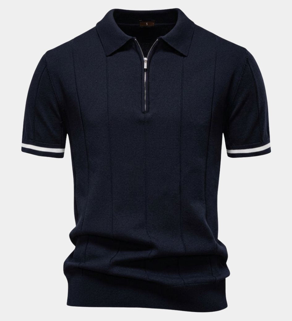 Clark | Raidallinen Zip Polo Paita