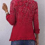 Gaia | Bohém Paisley Ombre Blazer Rypytyksellä